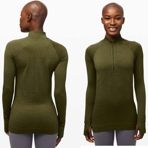 Lululemon Less Rest Half Zip Landscape Green Sz:8